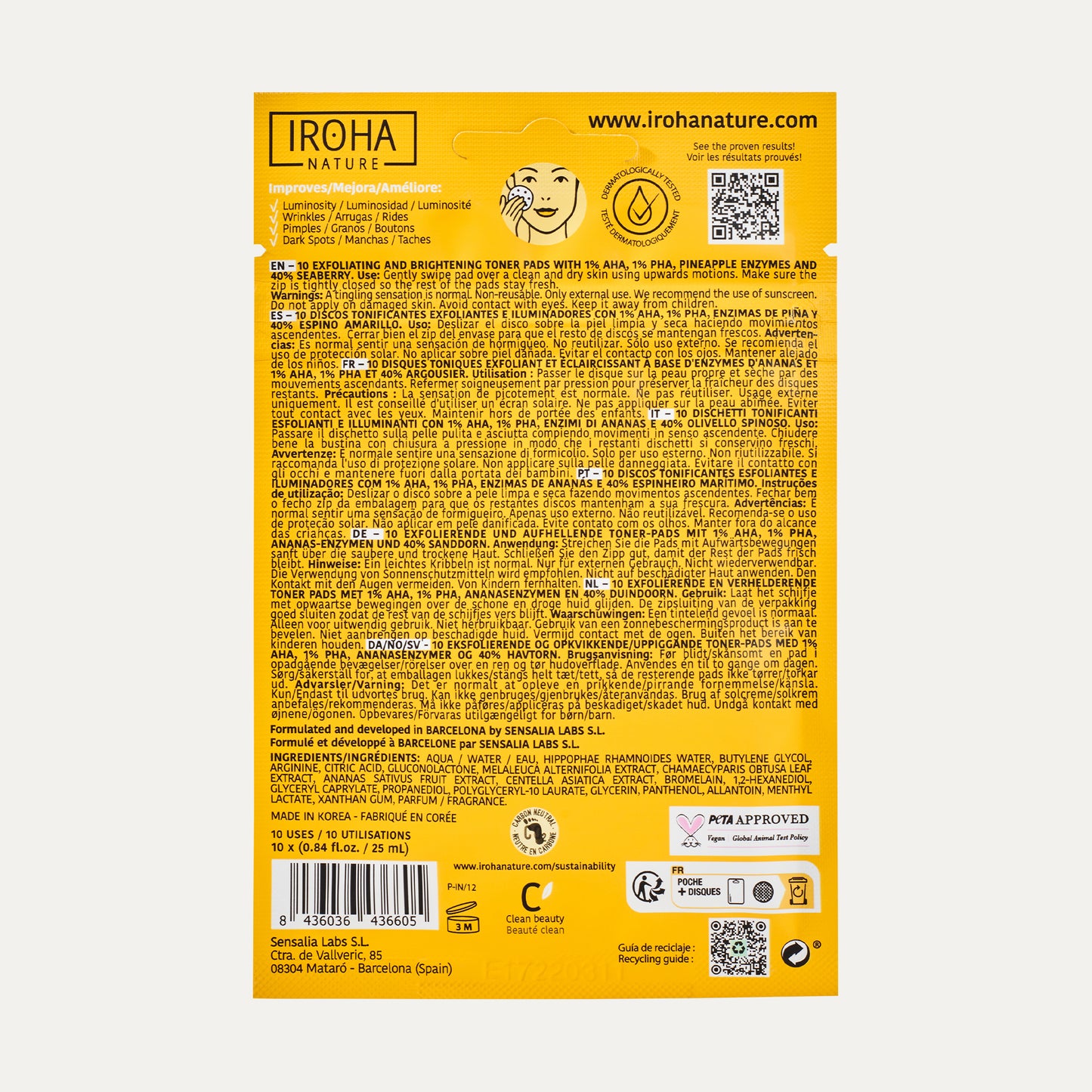 Discos Tónico Exfoliante e Iluminador con Ácido Glicólico