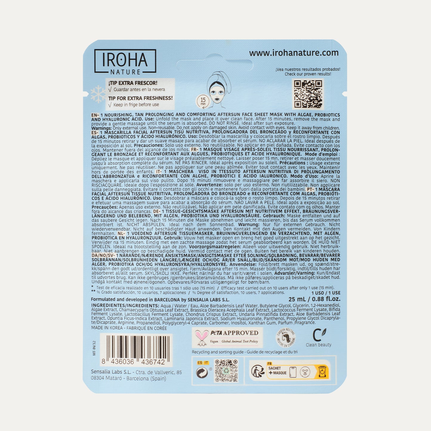 Mascarilla Aftersun Nutritiva