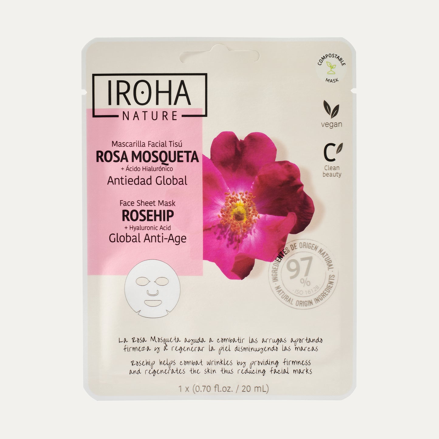 Mascarilla Facial Antiedad Global con Rosa Mosqueta