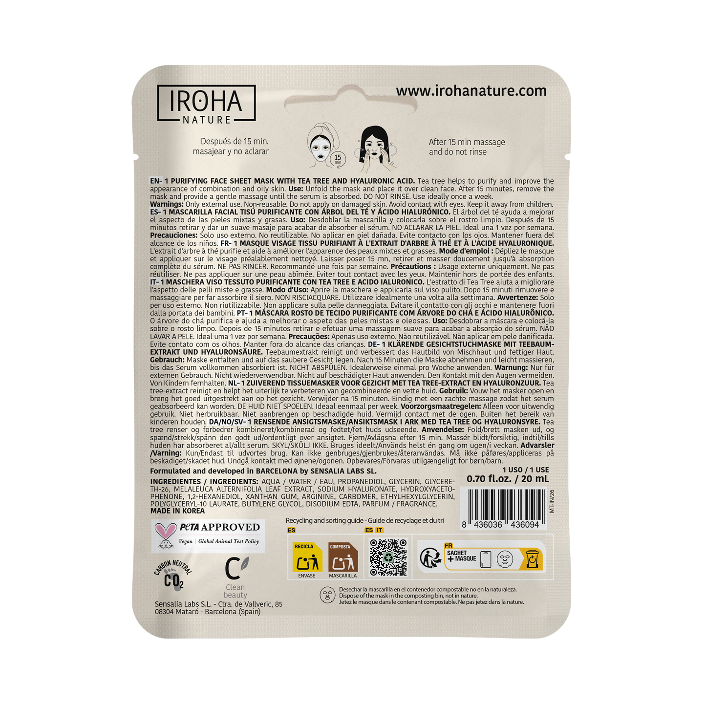 Mascarilla Hidratante con Aguacate