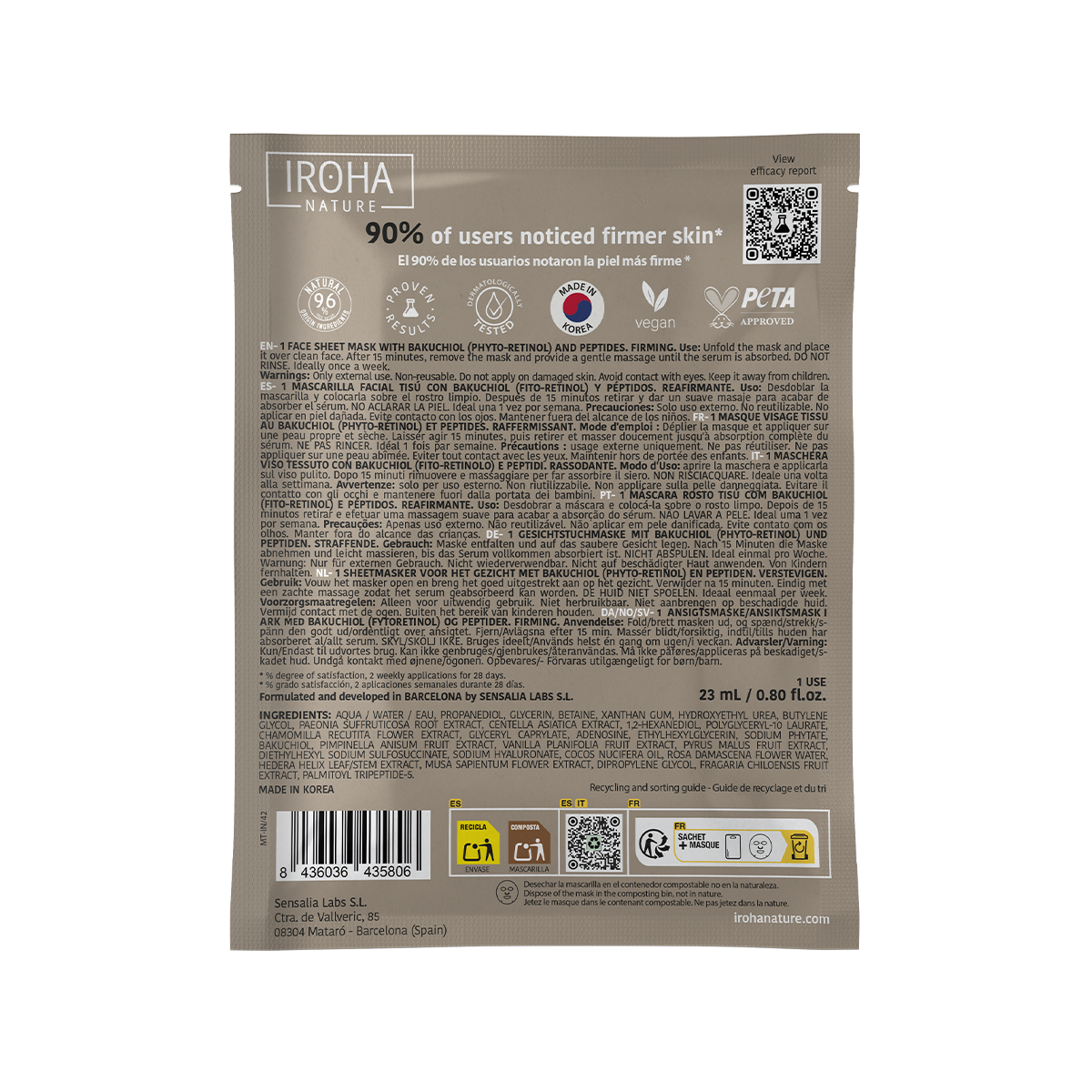 Smoothing and Hydrating Face Sheet Mask with Bakuchiol