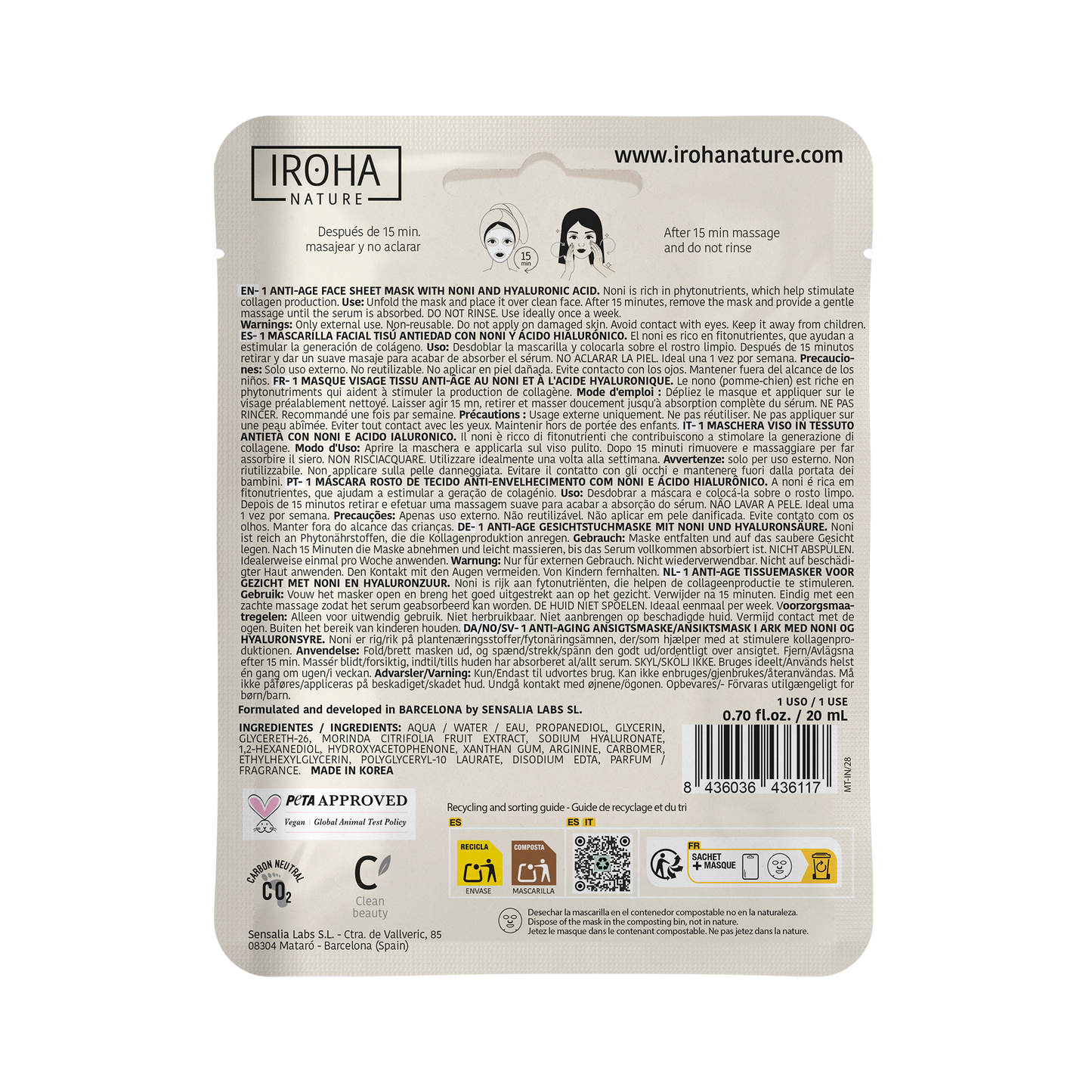 Mascarilla Antiedad con Noni