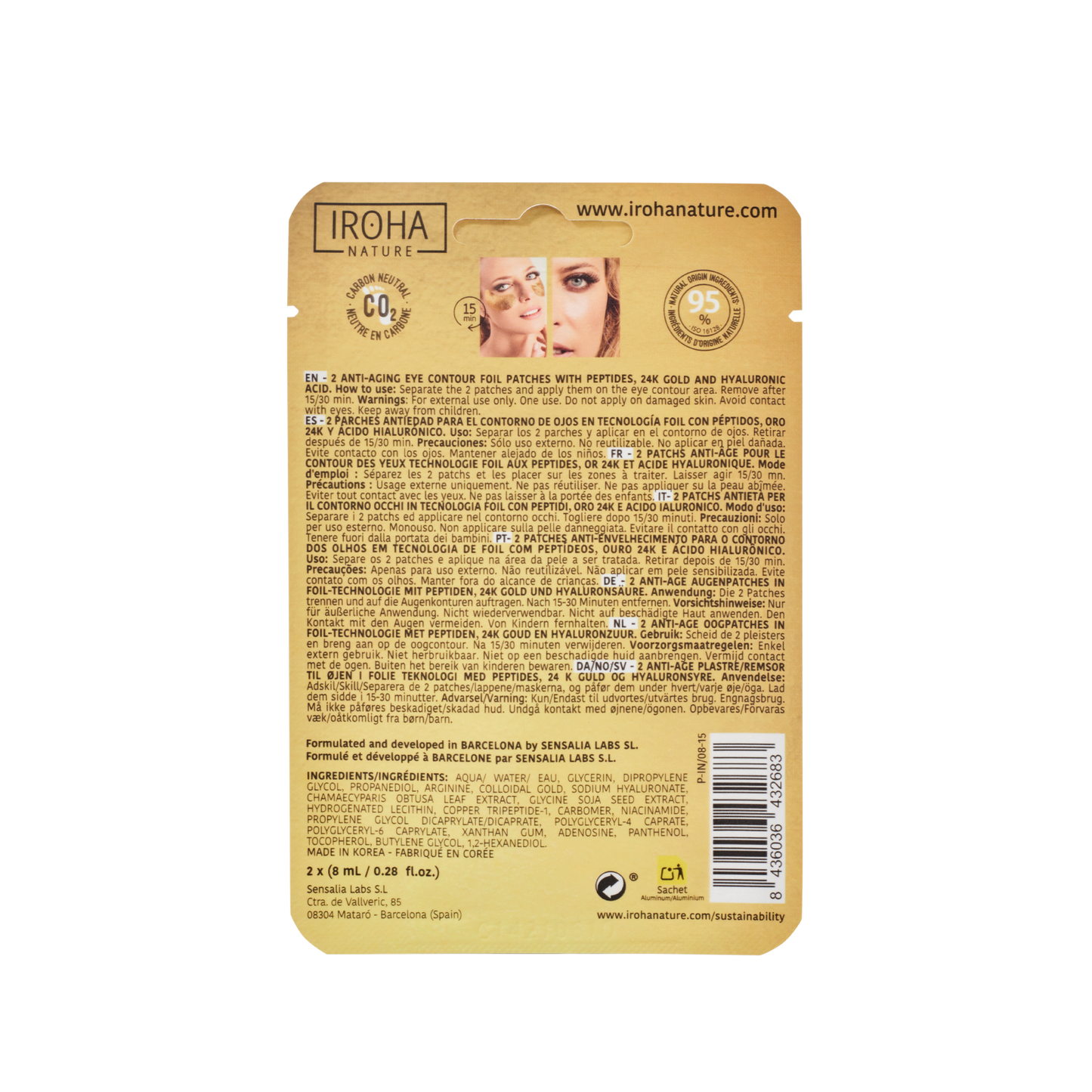 Pack 10 Parches Ojos Gold-Antiage