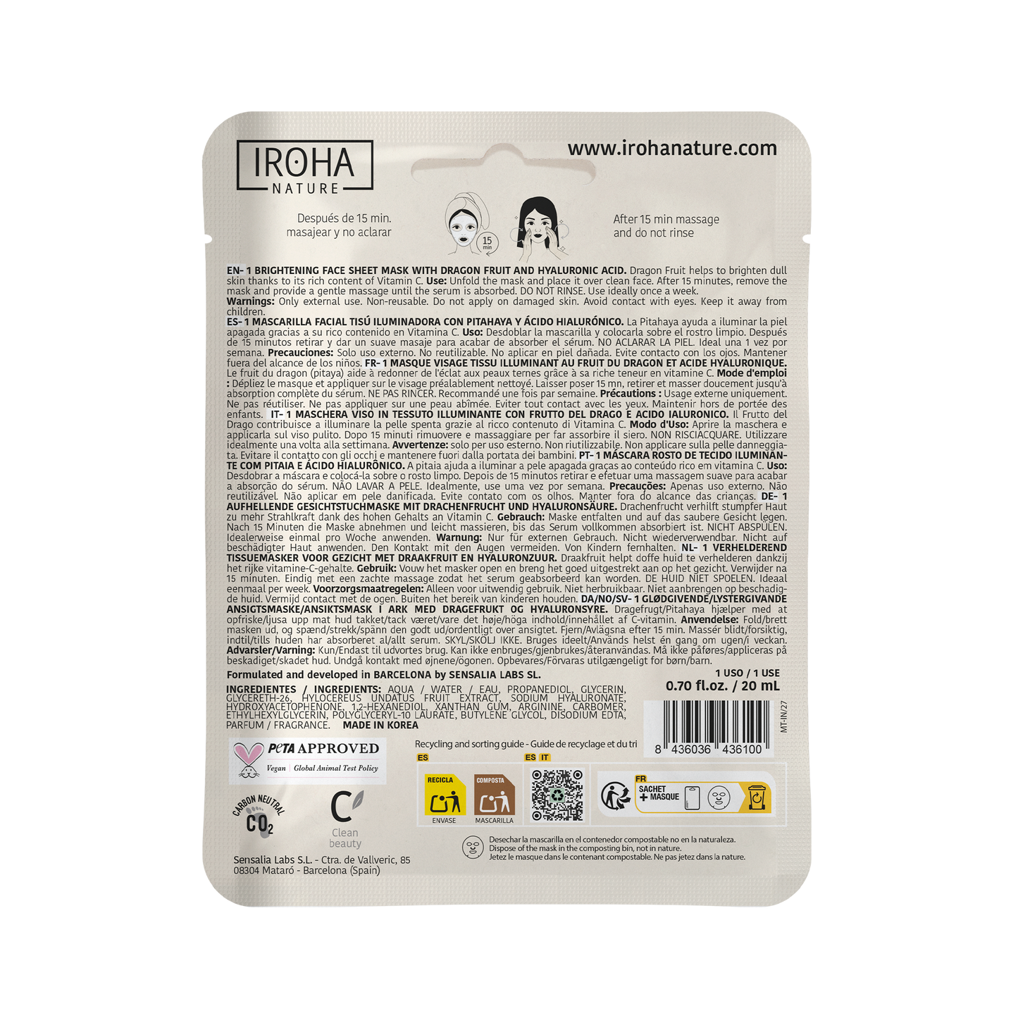 Mascarilla Iluminadora con Pitahaya