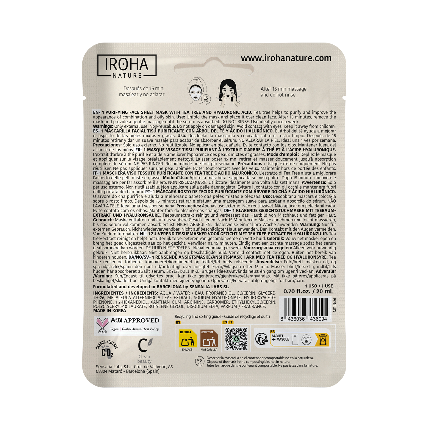 Mascarilla Purificante con Árbol del Té