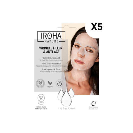 Pack 5 Mascarillas Rellenadora de Arrugas Triple Ácido Hialurónico