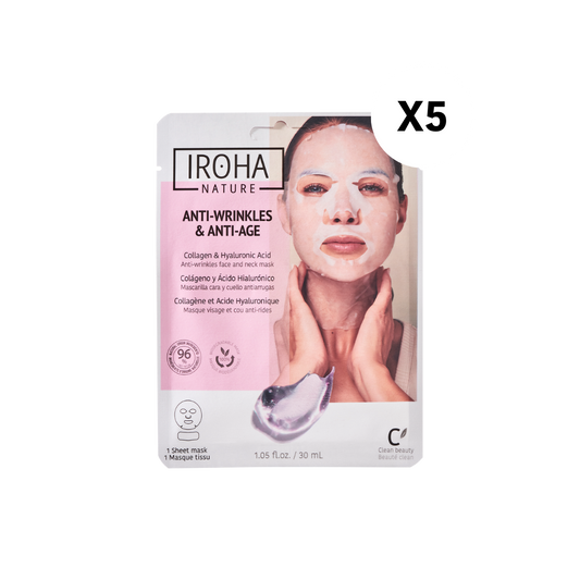 Pack 5 Mascarillas Antiarrugas Colágeno