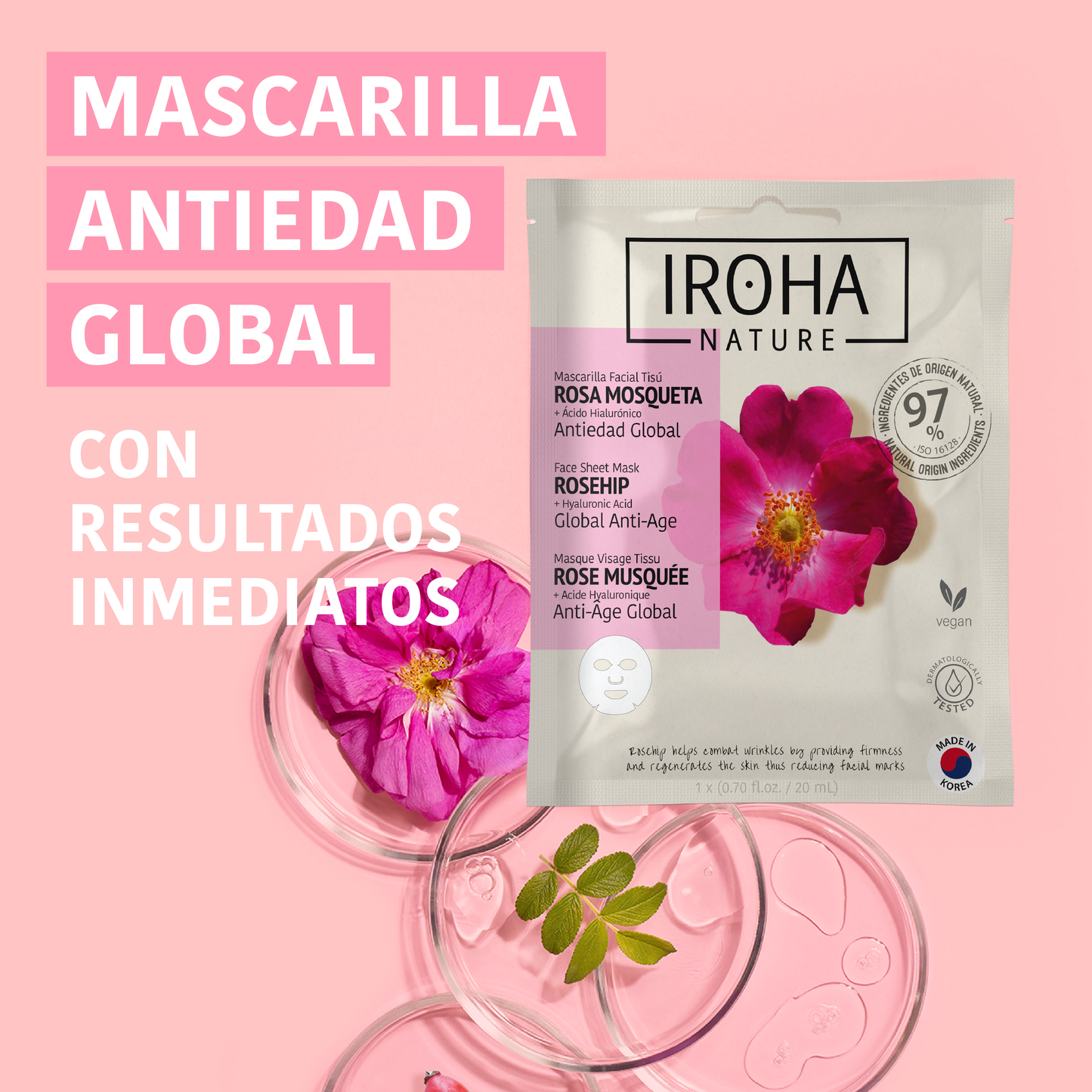 Mascarilla Facial Antiedad Global con Rosa Mosqueta