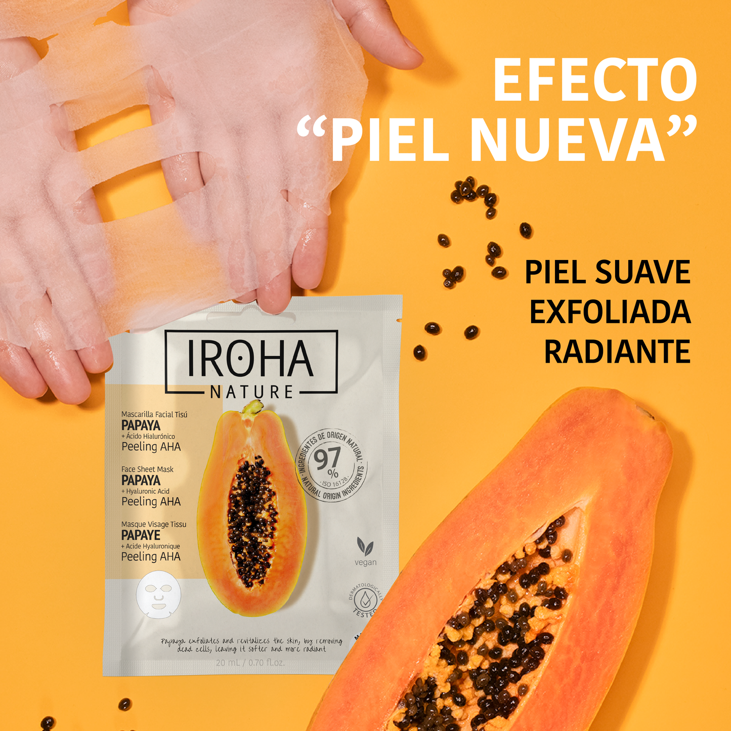 Peeling AHA Face Sheet Mask with Papaya