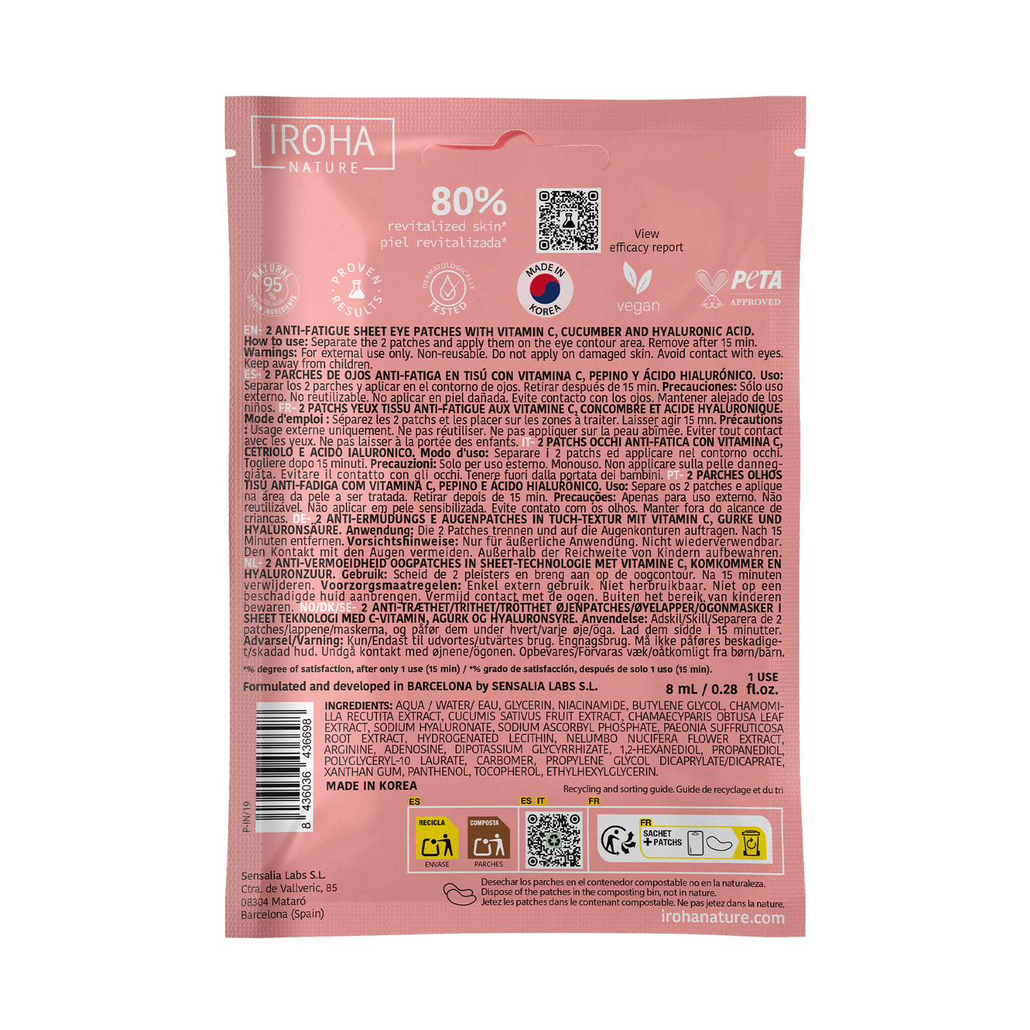 Parches Ojos Antifatiga Vitamina C