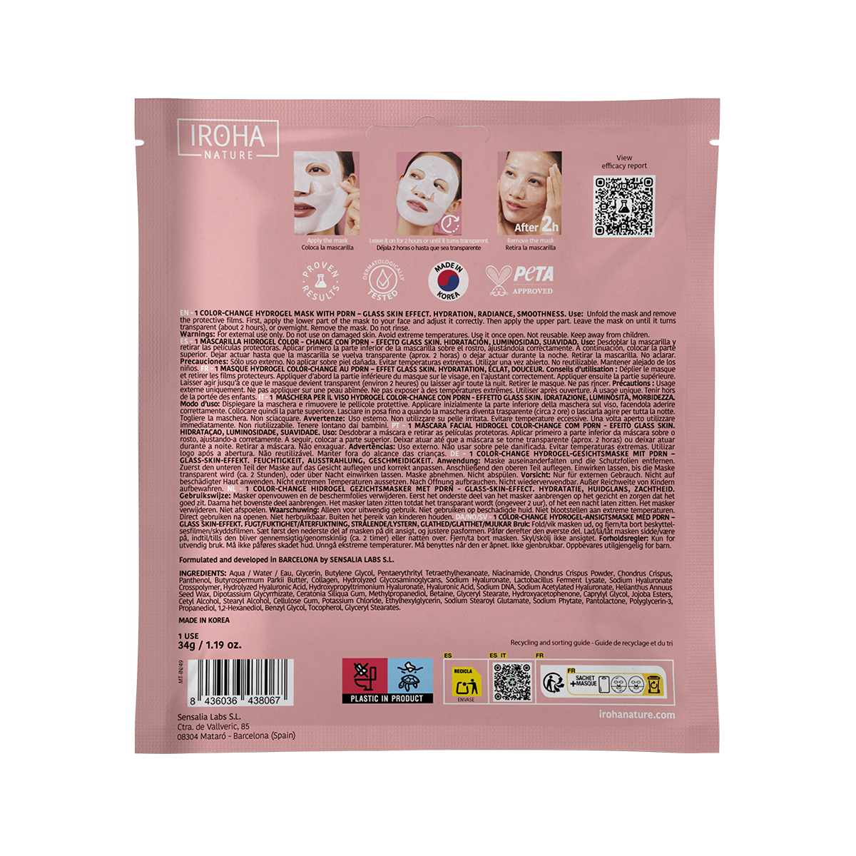 Mascarilla Iluminadora Hidrogel Glass Skin con PDRN